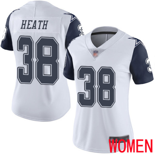 Women Dallas Cowboys Limited White Jeff Heath #38 Rush Vapor Untouchable NFL Jersey->women nfl jersey->Women Jersey